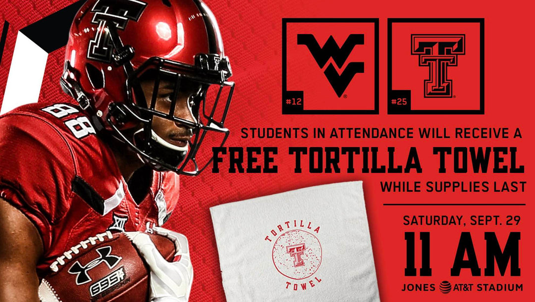 Texas Tech Football Game Tortilla Towel Student Giveaway