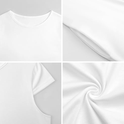 Burrito Tortilla Pattern Women's Summer Short Sleeve Casual Simple T-Shirt Loose Dress with Pockets L