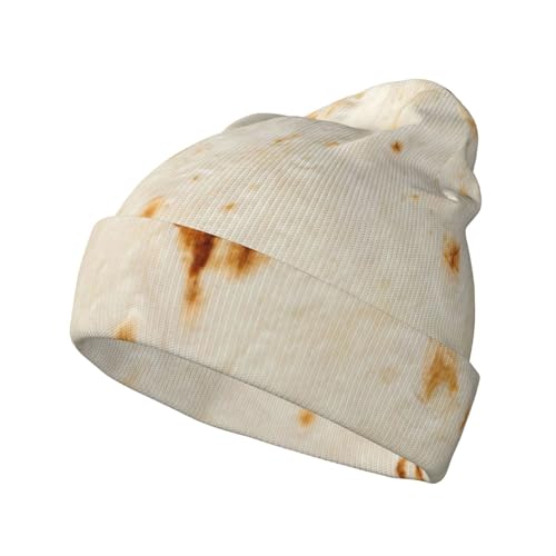 Mosytuky Unisex Beanie for Men and Women Knit Hat Winter Beanies-Pita Tortilla Black