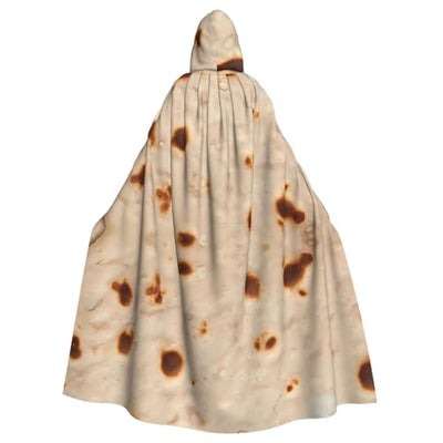 Qewfoju Tortilla Pattern Unisex Hooded Cloak Costume Cape for Halloween Vampire Witch Cosplay Wizard