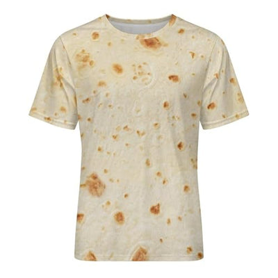 Burrito Tortilla Pattern Men's Short Sleeve Crew Neck T Shirt Summer Casual Classic Fashion XL