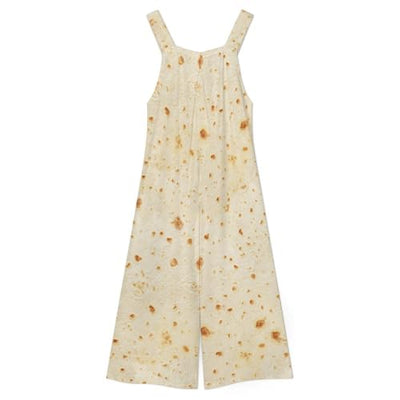 FULAOER Burrito Tortilla Pattern Women's Jumpsuit Summer Casual Printed Sleeveless High Waist Wide Leg Pants L