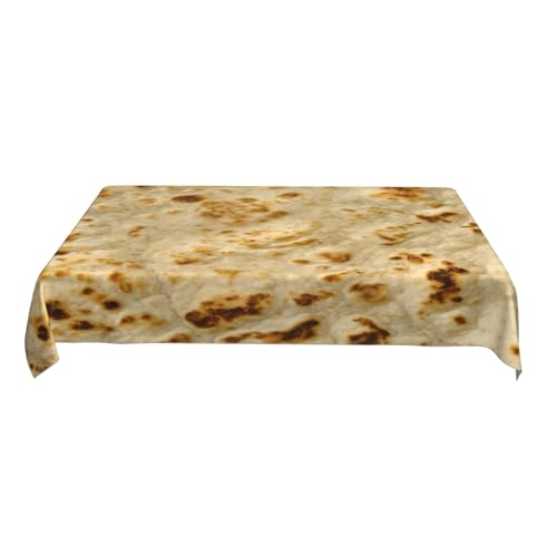 Giant Tortilla Rectangular Tablecloth Waterproof, Spill Proof, Kitchen and Dining Decoration Tablecloth 35x55in