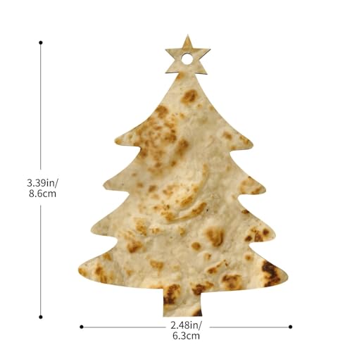 Tortilla Christmas Ornaments Craft Kit for Kids,Wooden Ornaments with Pre-Printed Designs,Perfect for Holiday Art Projects Christmas Tree Shape 6 Pcs