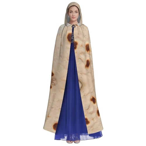 Qewfoju Tortilla Pattern Unisex Hooded Cloak Costume Cape for Halloween Vampire Witch Cosplay Wizard
