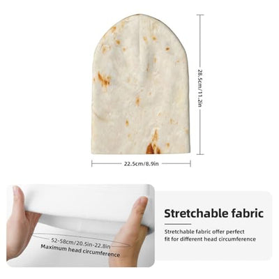 Mosytuky Unisex Beanie for Men and Women Knit Hat Winter Beanies-Pita Tortilla Black