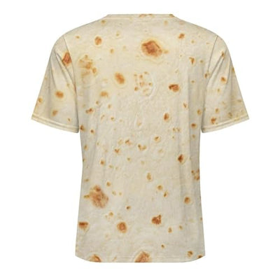 Burrito Tortilla Pattern Men's Short Sleeve Crew Neck T Shirt Summer Casual Classic Fashion XL