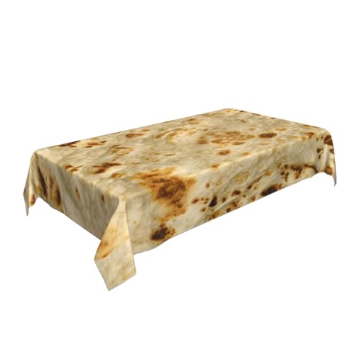 Giant Tortilla Rectangular Tablecloth Waterproof, Spill Proof, Kitchen and Dining Decoration Tablecloth 35x55in
