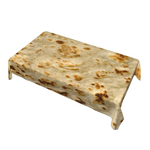 RSKYNU Burritos, Giant Tortilla Rectangular Tablecloth Waterproof, Spill Proof, Kitchen and Dining Decoration Tablecloth 35x55in