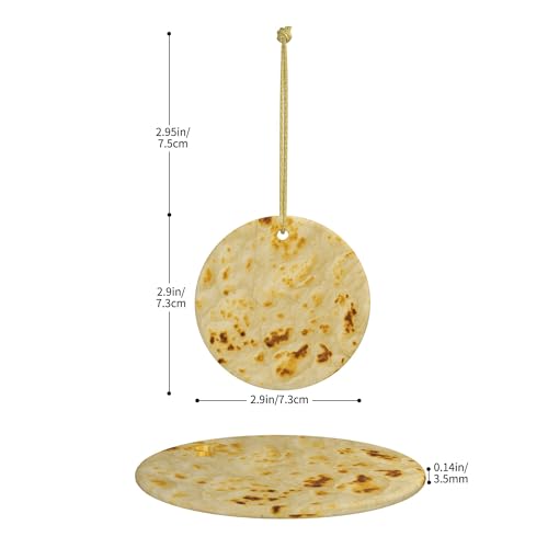 Tortilla Christmas Ornaments Ceramic Hanging Holiday Funny Decorations Xmas Gift