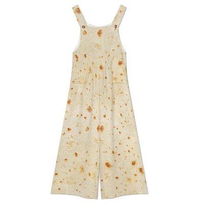 FULAOER Burrito Tortilla Pattern Women's Jumpsuit Summer Casual Printed Sleeveless High Waist Wide Leg Pants L