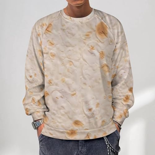 VOSERY Tortilla Sweatshirt for Men, Crewneck Mens Hoodies, Long Sleeve Pullover Sweaters Casual Tops