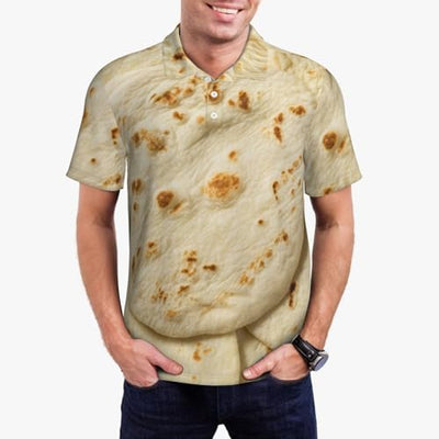 Kuilepa Mens Polo Shirts Casual Print Golf Shirts-Taco Tortillas