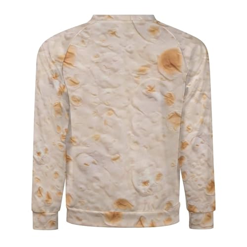 VOSERY Tortilla Sweatshirt for Men, Crewneck Mens Hoodies, Long Sleeve Pullover Sweaters Casual Tops