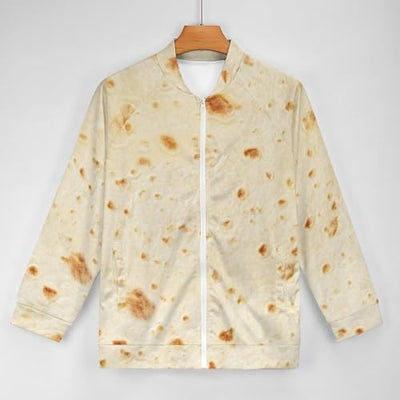 Burrito Tortilla Pattern Men's Lightweight Jacket Casual Fashion Windbreaker Zip Up Coat XL