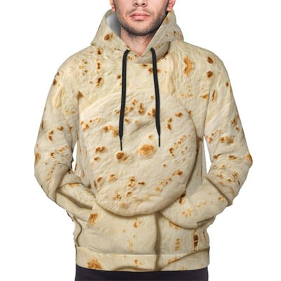 Buewutiry Hoodies for Men - Taco Tortillas Long Sleeve Mens Hoodies & Sweatshirts Pullover Clothing Clothes Black