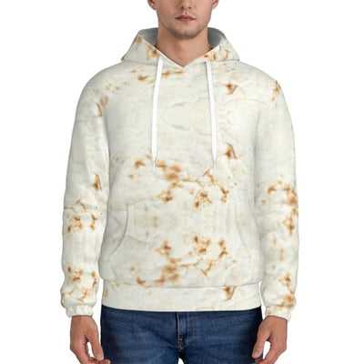 SDERDZSE Giant Flour Tortilla Taco Mens Pullover Hoodies Hooded Sweatshirt With Pockets Winter Fall Sweaters 4x-Large Black