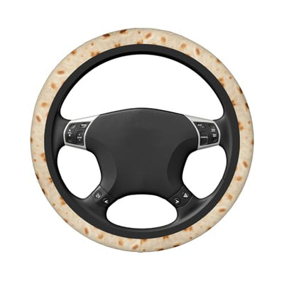 Gonxiam Tortilla 1 Print Steering Wheel Cover Cute Elastic 15 Inch Universal Fit Car Accessories for Women and Men Non-Slip Washable Protection