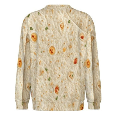 Burrito Tortilla Pattern Men's Crewneck Sweatshirts Long Sleeves Thermal Casual Pullover Shirt XL
