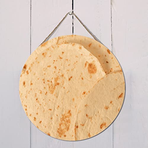 Wooden Sign Burritos Tortilla Custom Wood Sign Wood Plank Design Hanging Sign Funny Realistic Food Farmhouse Style Hanging Wooden Sign Accessories Or Rustic Kitchen Wall Art Plaque 12x12in Round