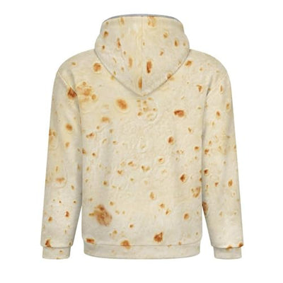 Burrito Tortilla Pattern Men's Full Zip Cardigan Casual Soft Warm Coats with Hood M