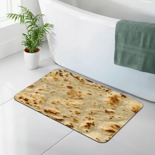 Burritos, Giant Tortilla Bathroom Carpet Mat 15.7x23.6in, Ultra Soft and Absorbent Ultra-Fine Fiber Bathroom Carpet