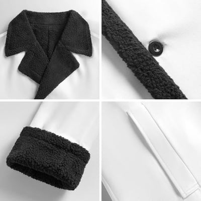 Burrito Tortilla Pattern Mens Trench Coat Double Breasted Notched Lapel Casual Windbreaker Classic Jacket L