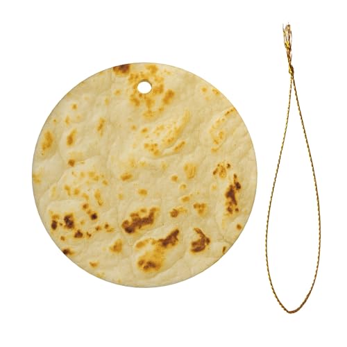 Tortilla Christmas Ornaments Ceramic Hanging Holiday Funny Decorations Xmas Gift