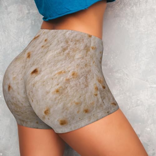 Buewutiry Seamless Workout Shorts Women - Tortilla_A Biker Gym Running Yoga Spandex Shorts for Women Black