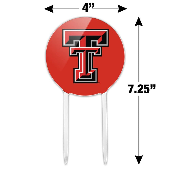 Acrylic Texas Tech University Raiders Logo Cake Topper Party Decoration for Wedding Anniversary Birthday Graduation