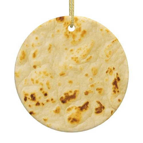 Tortilla Christmas Ornaments Ceramic Hanging Holiday Funny Decorations Xmas Gift
