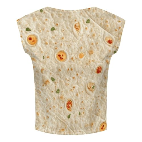 Burrito Tortilla Pattern Womens Backless Tops Open Back Shirts Summer Crop Shirts Sleeveless Casual M