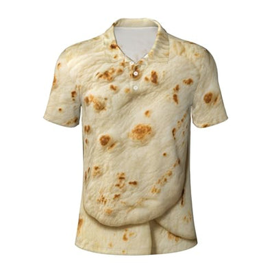 Kuilepa Mens Polo Shirts Casual Print Golf Shirts-Taco Tortillas