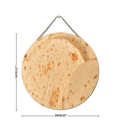Wooden Sign Burritos Tortilla Custom Wood Sign Wood Plank Design Hanging Sign Funny Realistic Food Farmhouse Style Hanging Wooden Sign Accessories Or Rustic Kitchen Wall Art Plaque 12x12in Round