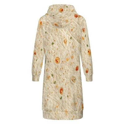Burrito Tortilla Pattern Women's Zip Up Hoodies Long Sweatshirts Casual Hoodie Jacket Coat with Pocket M