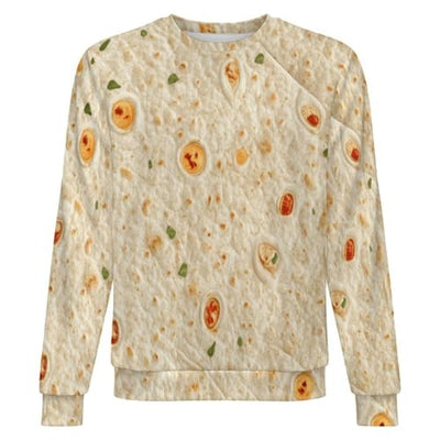 Burrito Tortilla Pattern Mens Casual Crew Neck Sweaters Long Sleeve Lightweight Pullover Sweaters XL