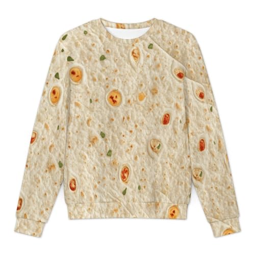 Tortilla Pattern Mens Casual Crew Neck Sweaters Long Sleeve Lightweight Pullover Sweaters