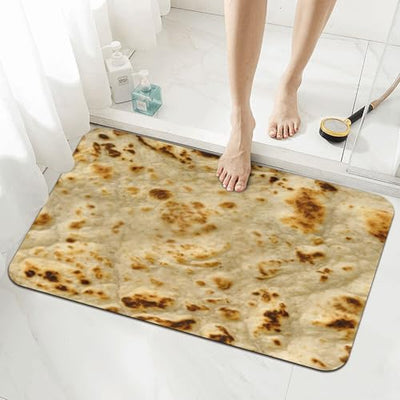Burritos, Giant Tortilla Bathroom Carpet Mat 15.7x23.6in, Ultra Soft and Absorbent Ultra-Fine Fiber Bathroom Carpet