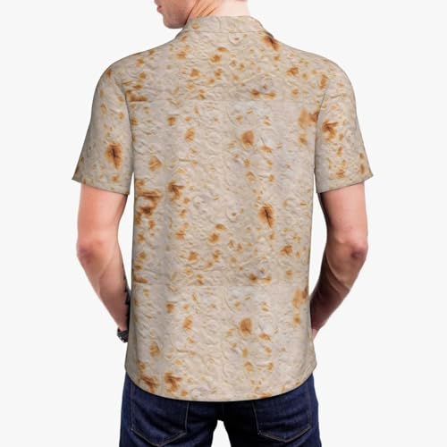 Xiso Ver Tortilla Men's Polo Shirts Short Sleeve Classic Button Golf Shirt Moisture Wicking Tees