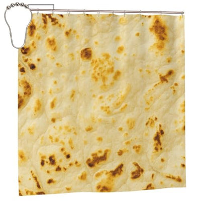 AOLBSPD Delicious Burrito Tortilla Shower Curtain Waterproof Design Basics Bathroom Decor with Hooks 72x72 in Iron