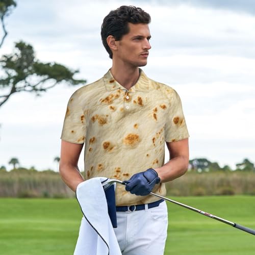 Kuilepa Mens Polo Shirts Casual Print Golf Shirts-Taco Tortillas