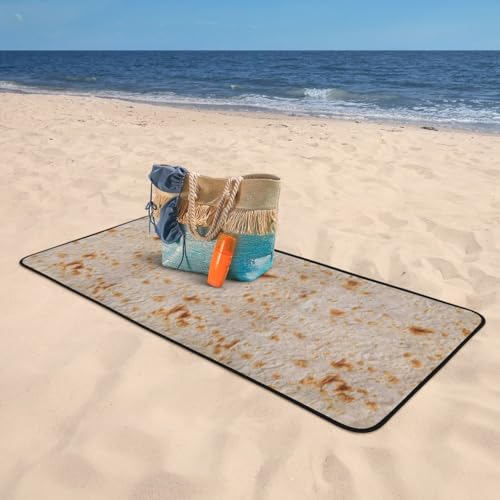 BERMEIZ Tortilla Print Bath Towel Microfiber Coral Velvet Bath Towels Highly Absorbent Soft Beach Sheet 27" x 55" Luxury Hemming Shower Towels