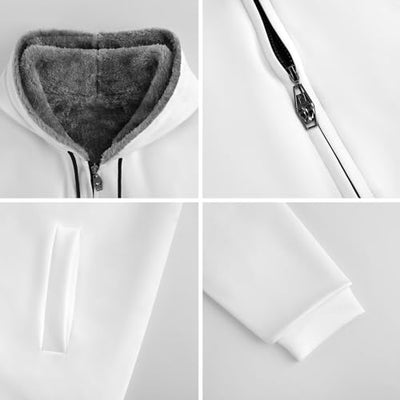 Burrito Tortilla Pattern Men's Full Zip Cardigan Casual Soft Warm Coats with Hood M