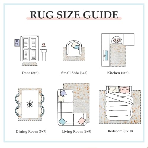 Tortilla Rug 2x3 Area Rugs for Entryway Bedroom Decor, Washable Non-Slip Door Mat Throw Rugs for Living Room Dorm