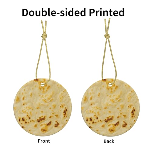 Tortilla Christmas Ornaments Ceramic Hanging Holiday Funny Decorations Xmas Gift