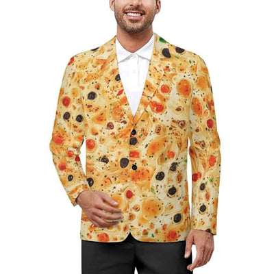 Burrito Tortilla Pattern Mens Casual Sport Coat Blazer Two Buttons Lightweight Business Jackets L