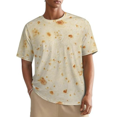 Burrito Tortilla Pattern Men's Short Sleeve Crew Neck T Shirt Summer Casual Classic Fashion XL