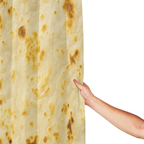 Tortilla Shower Curtain Waterproof Design Basics Bathroom Decor with Hooks 72x72 in
