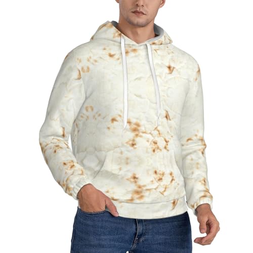 SDERDZSE Giant Flour Tortilla Taco Mens Pullover Hoodies Hooded Sweatshirt With Pockets Winter Fall Sweaters 4x-Large Black