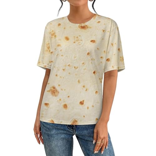 Burrito Tortilla Pattern Men's Short Sleeve Crew Neck T Shirt Summer Casual Classic Fashion XL